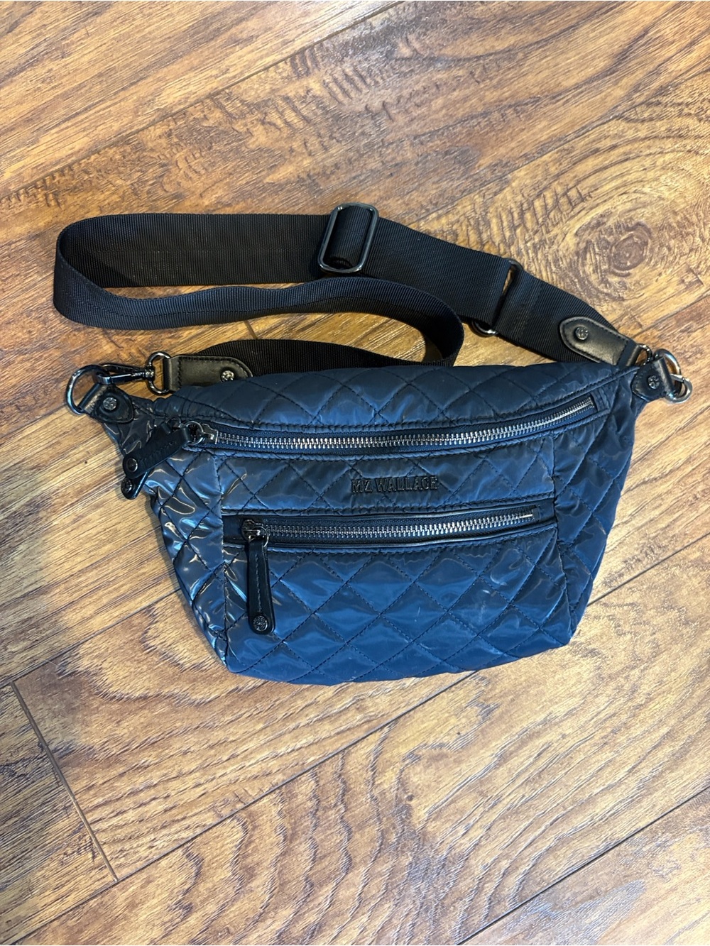 MZ Wallace Small Crosby Crossbody Sling Bag - quilted dark blue